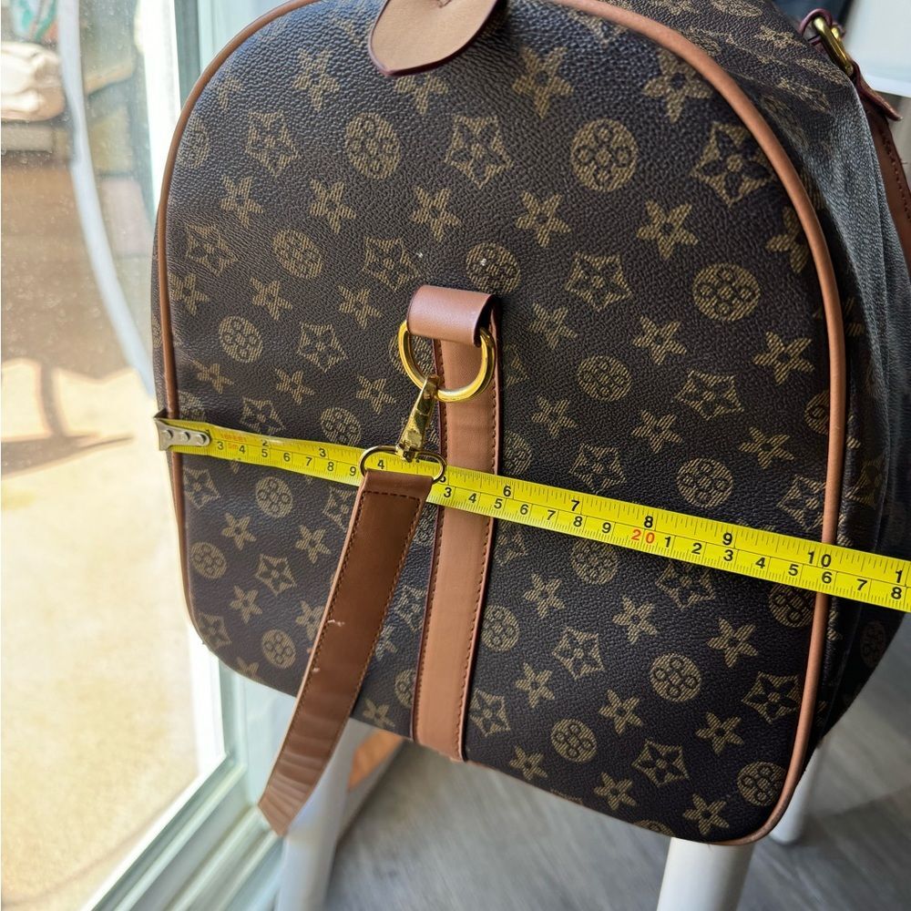 Duffle Weekender Travel Bag Large Brown Carry-on Vacation top handle crossbody - Picture 5 of 10